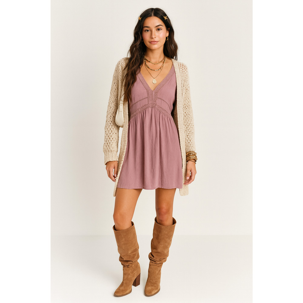 Y2K ASTR Label Silk Bohemian Hippie Peasant S Fairy Off Shoulder Pink Mini Dress